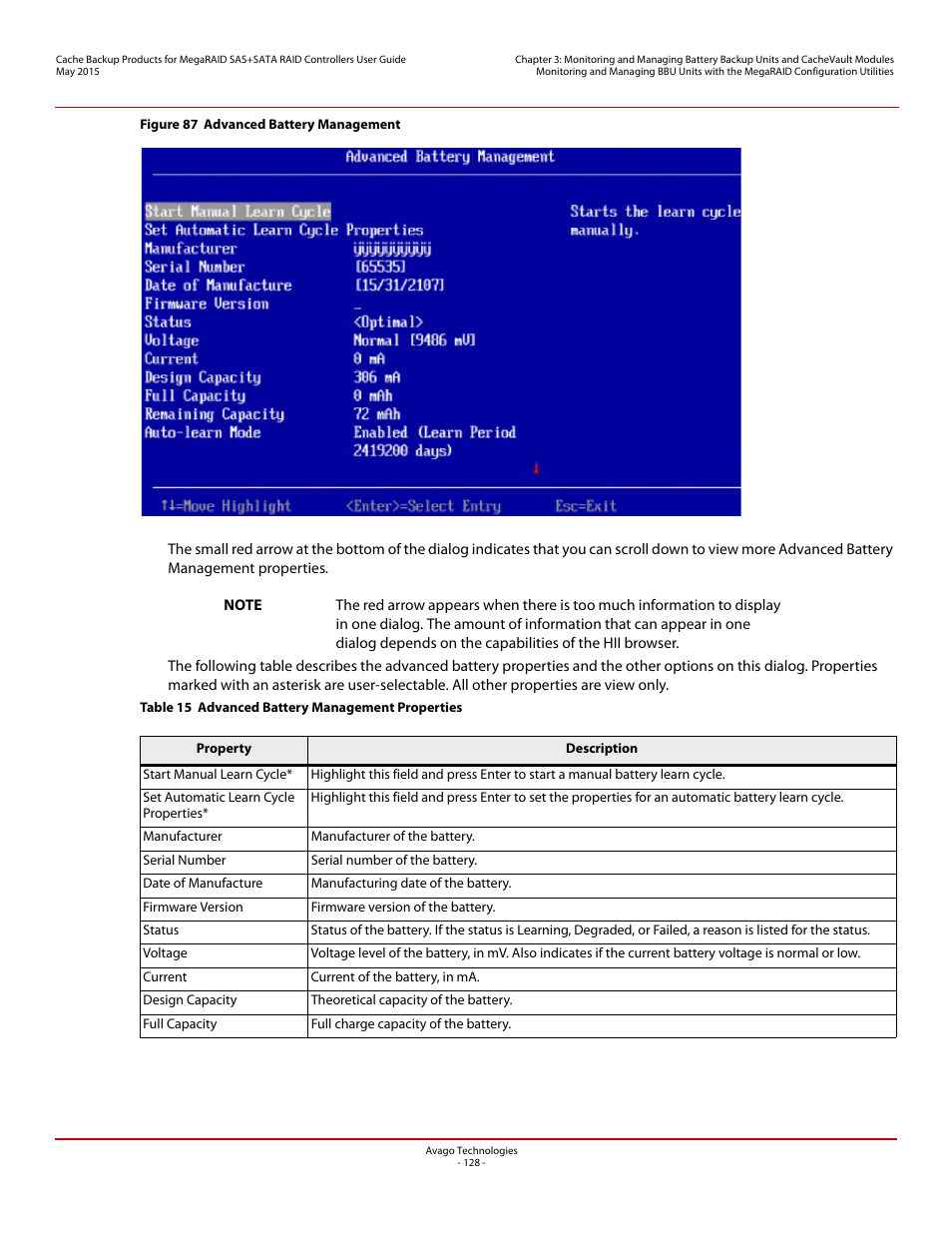 Avago Technologies Cache Protection for RAID Controller Cards User Manual | Page 128 / 139