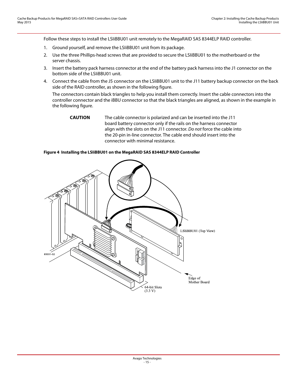 Avago Technologies Cache Protection for RAID Controller Cards User Manual | Page 15 / 139