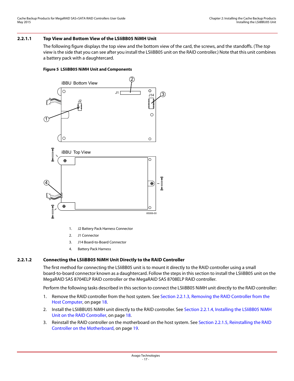 Avago Technologies Cache Protection for RAID Controller Cards User Manual | Page 17 / 139