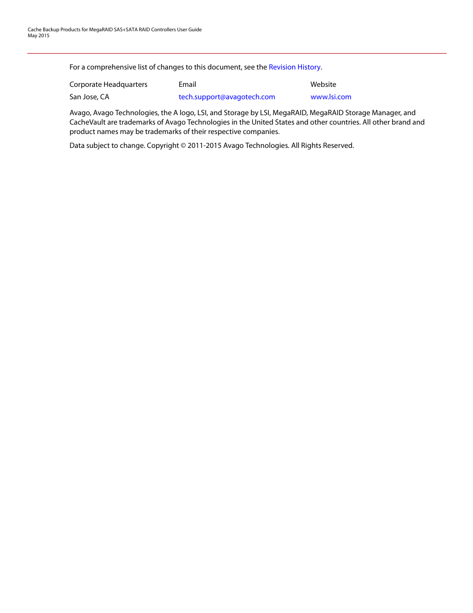Avago Technologies Cache Protection for RAID Controller Cards User Manual | Page 2 / 139