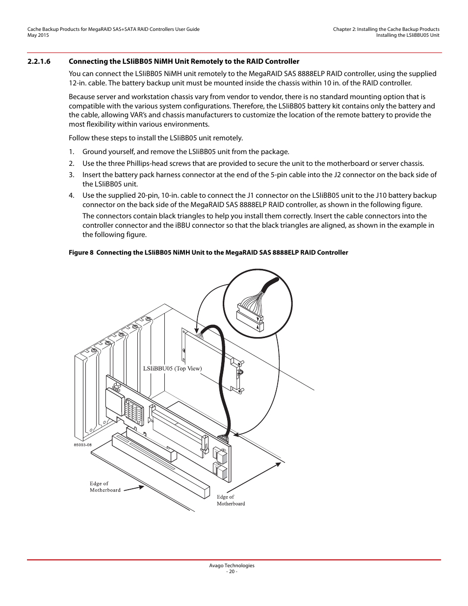 Avago Technologies Cache Protection for RAID Controller Cards User Manual | Page 20 / 139