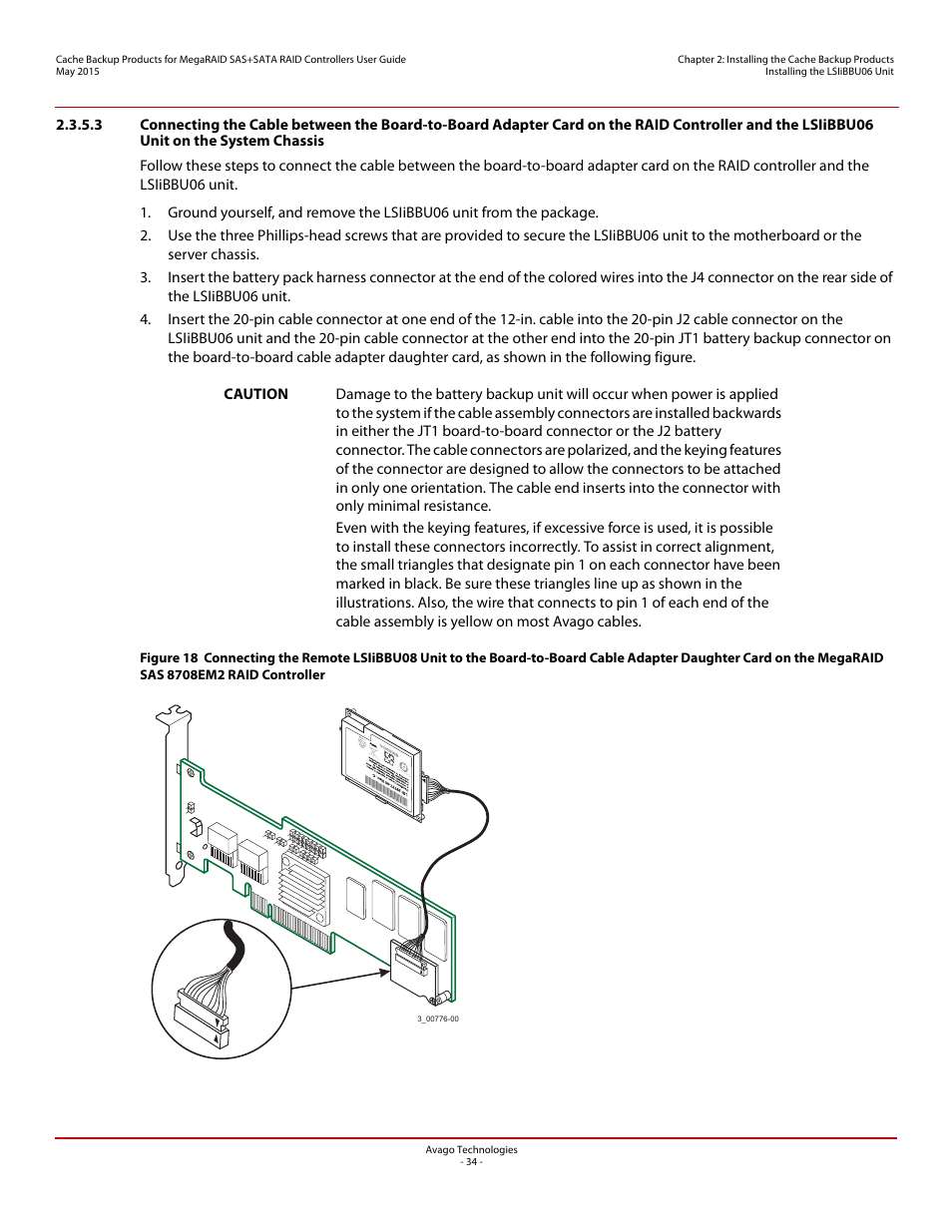 Avago Technologies Cache Protection for RAID Controller Cards User Manual | Page 34 / 139