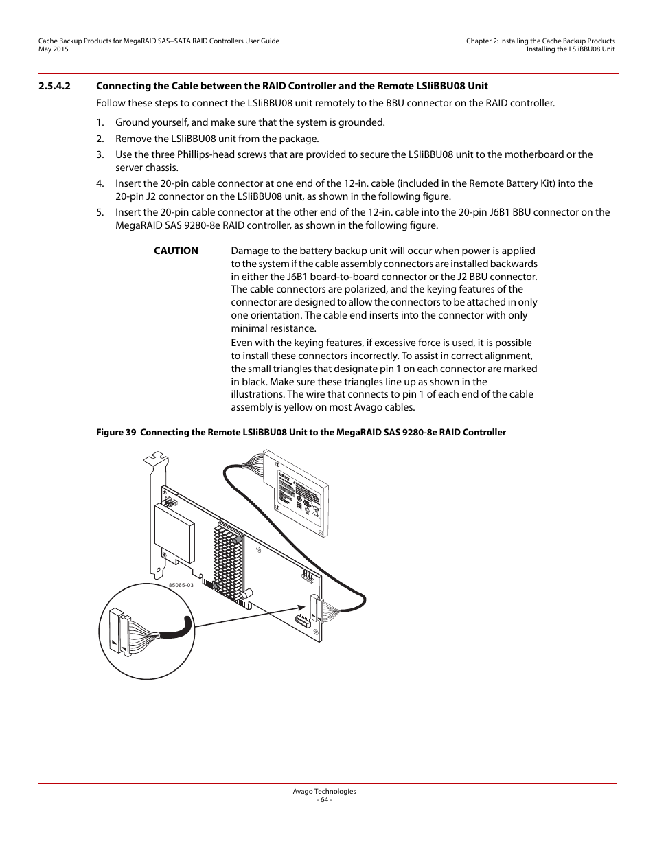 Avago Technologies Cache Protection for RAID Controller Cards User Manual | Page 64 / 139