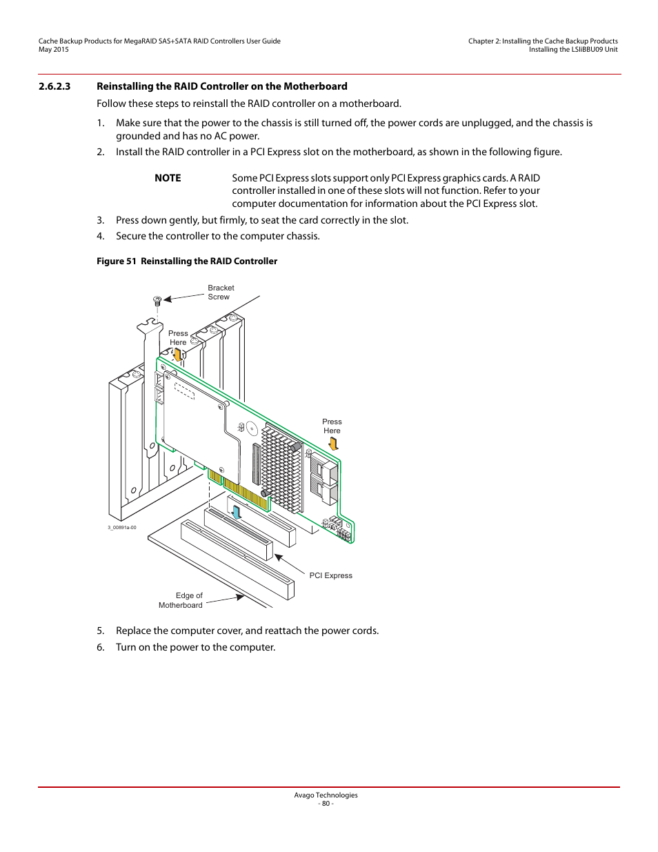 Avago Technologies Cache Protection for RAID Controller Cards User Manual | Page 80 / 139