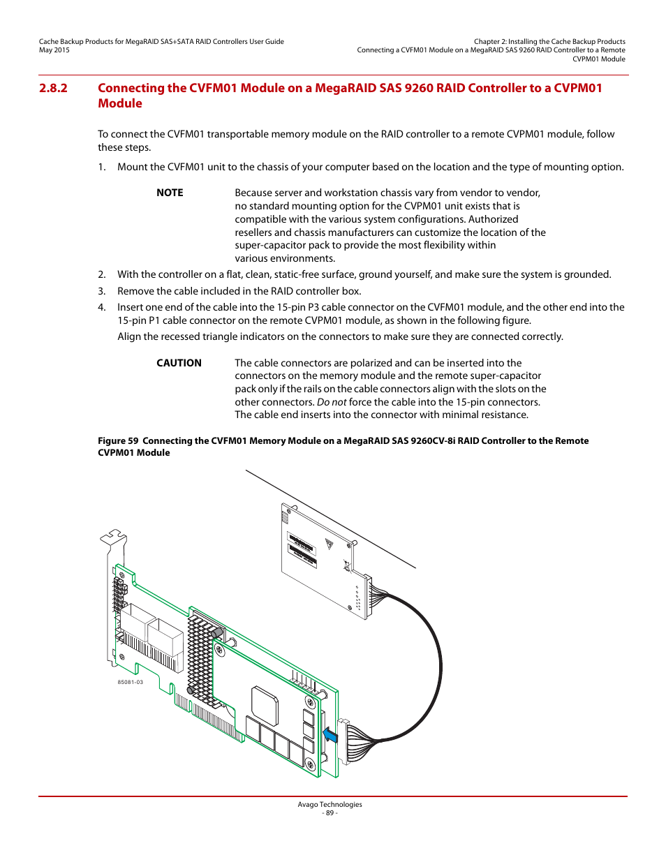 Avago Technologies Cache Protection for RAID Controller Cards User Manual | Page 89 / 139
