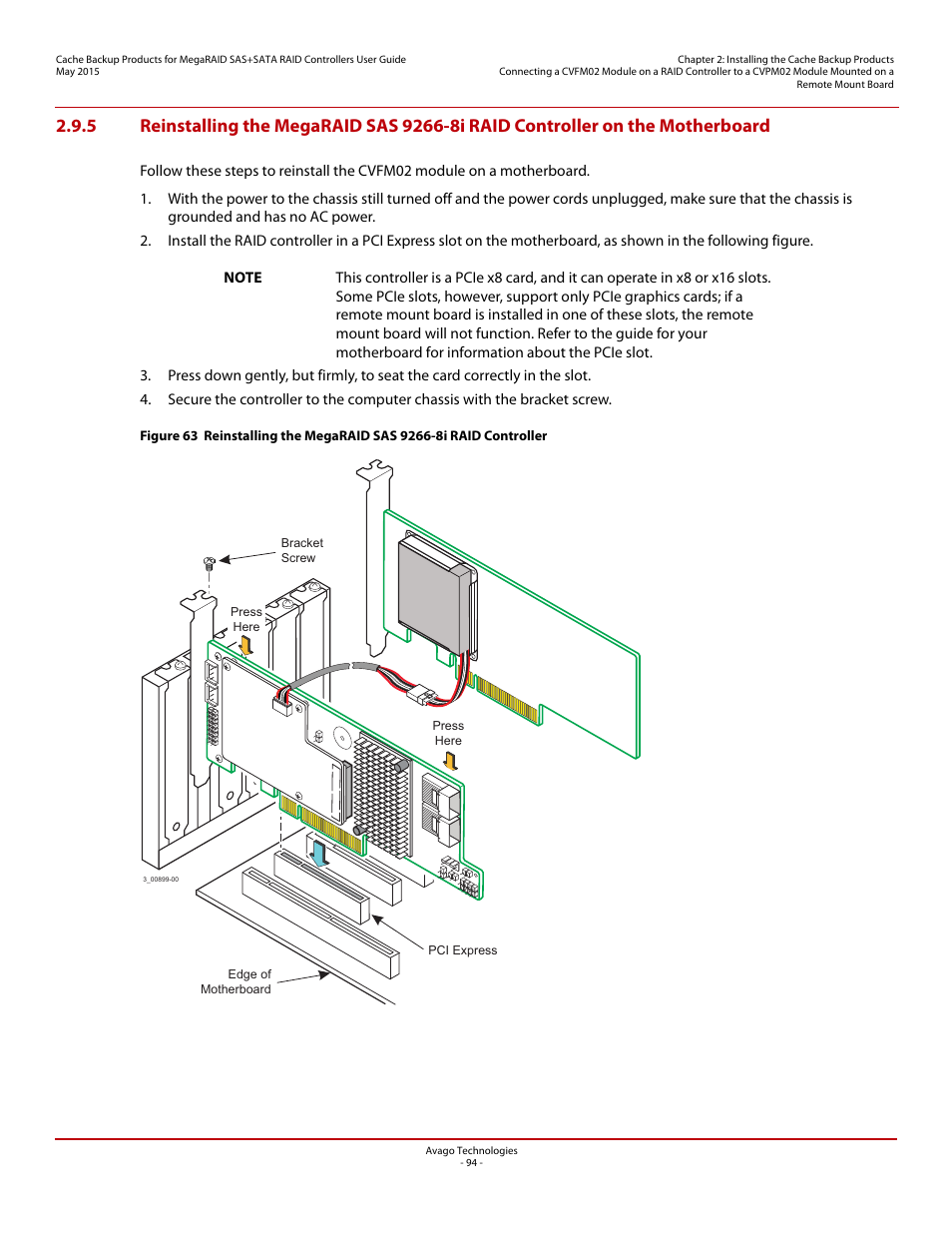 Avago Technologies Cache Protection for RAID Controller Cards User Manual | Page 94 / 139