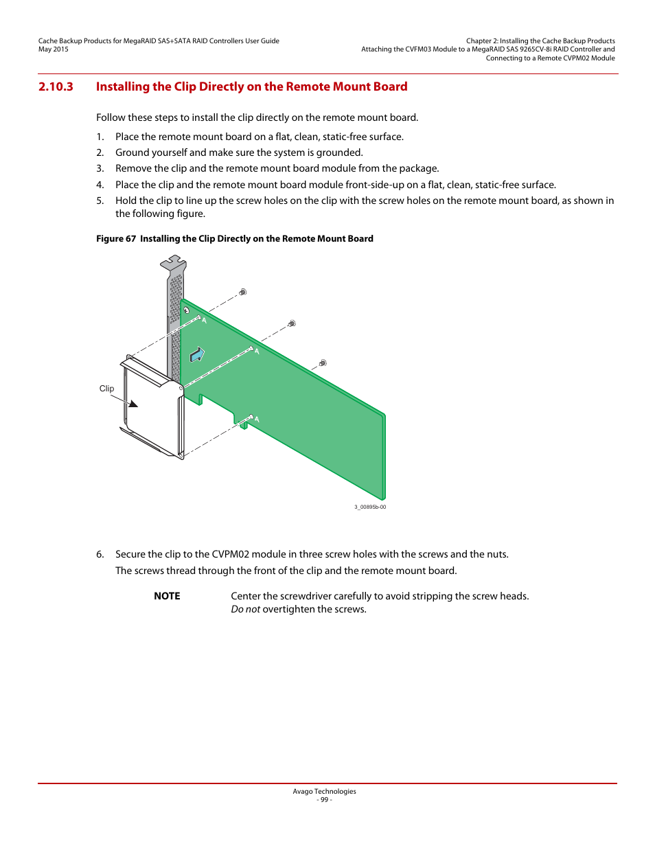 Avago Technologies Cache Protection for RAID Controller Cards User Manual | Page 99 / 139