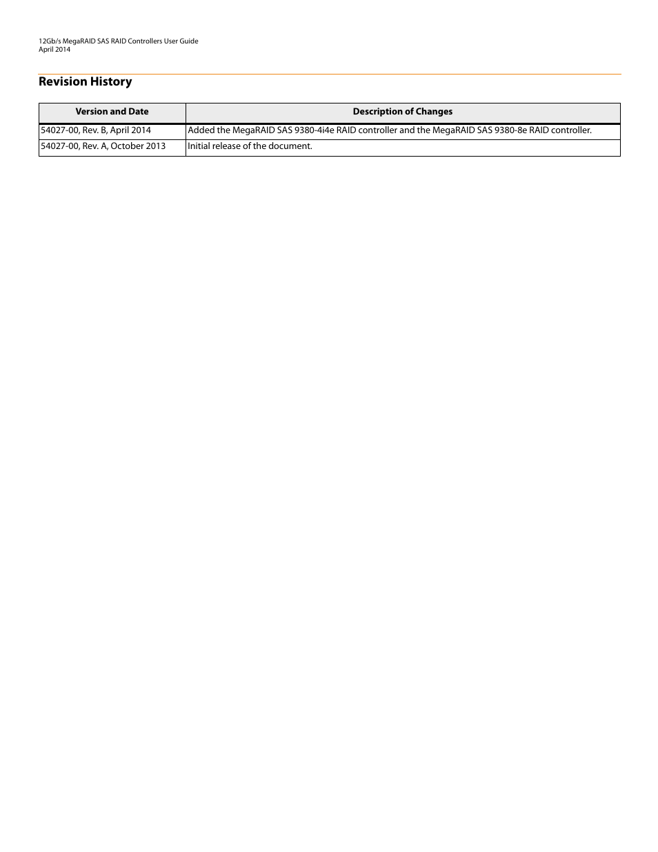 Revision history | Avago Technologies Cache Protection for RAID Controller Cards User Manual | Page 2 / 43