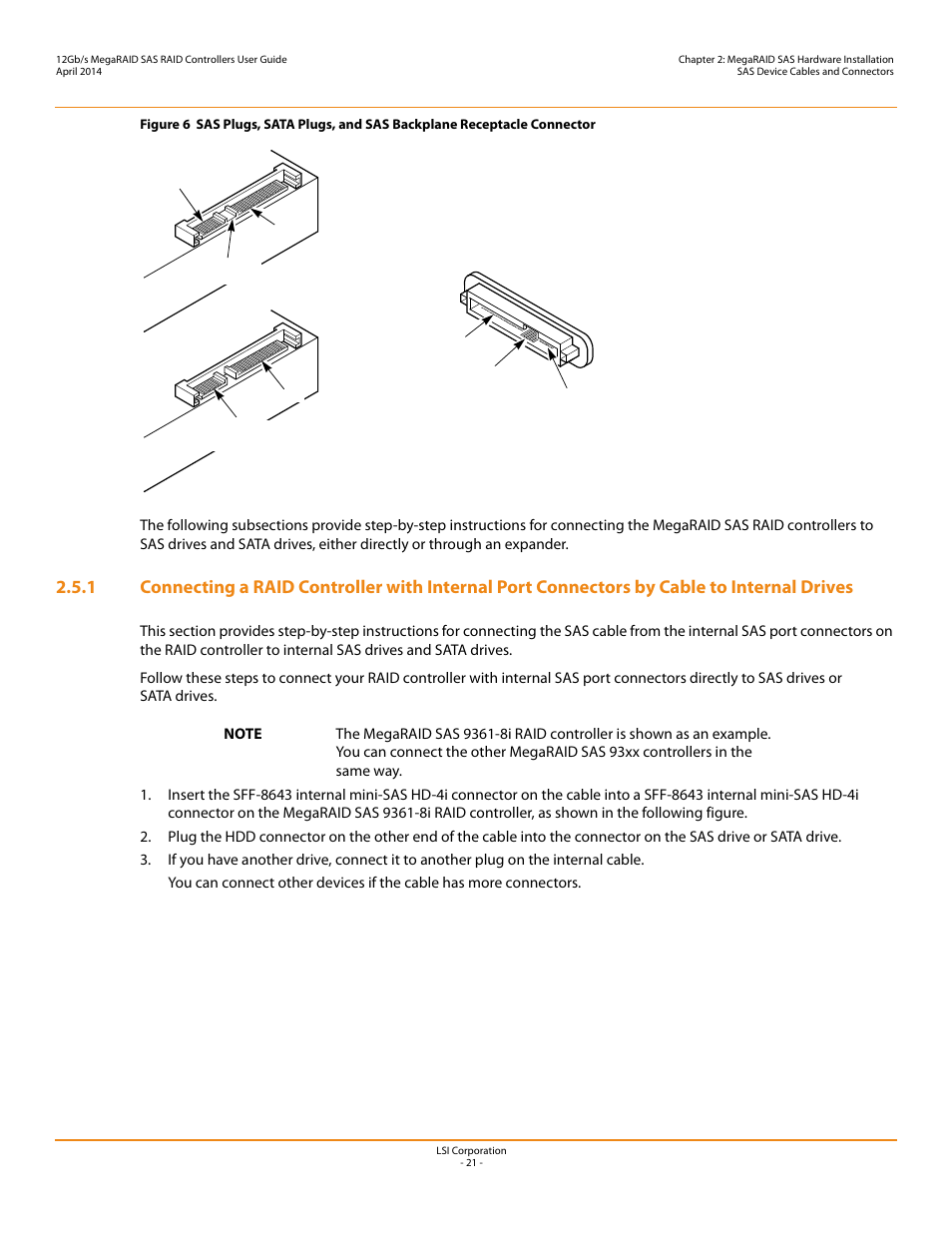 Section 2.5.1 | Avago Technologies Cache Protection for RAID Controller Cards User Manual | Page 21 / 43