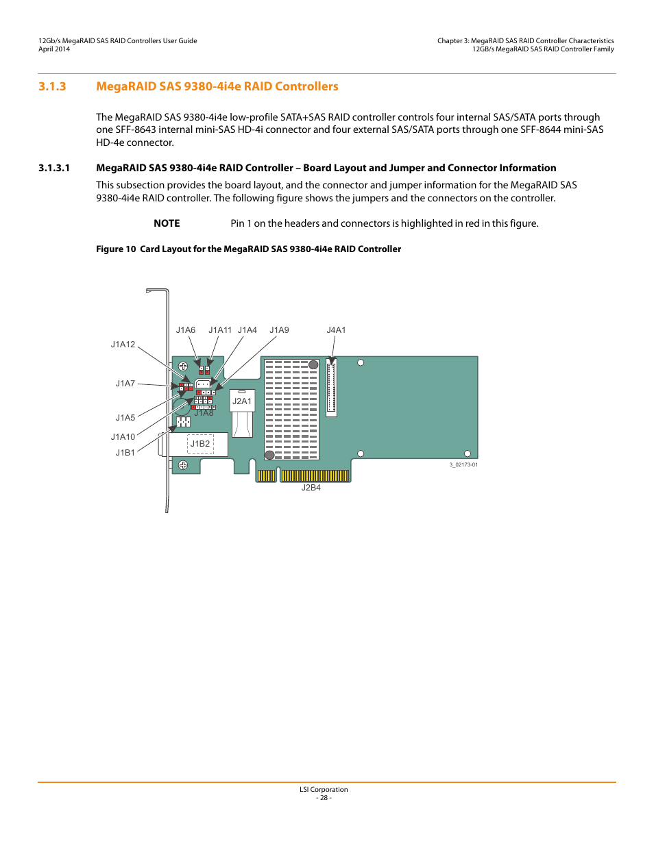 3 megaraid sas 9380-4i4e raid controllers | Avago Technologies Cache Protection for RAID Controller Cards User Manual | Page 28 / 43