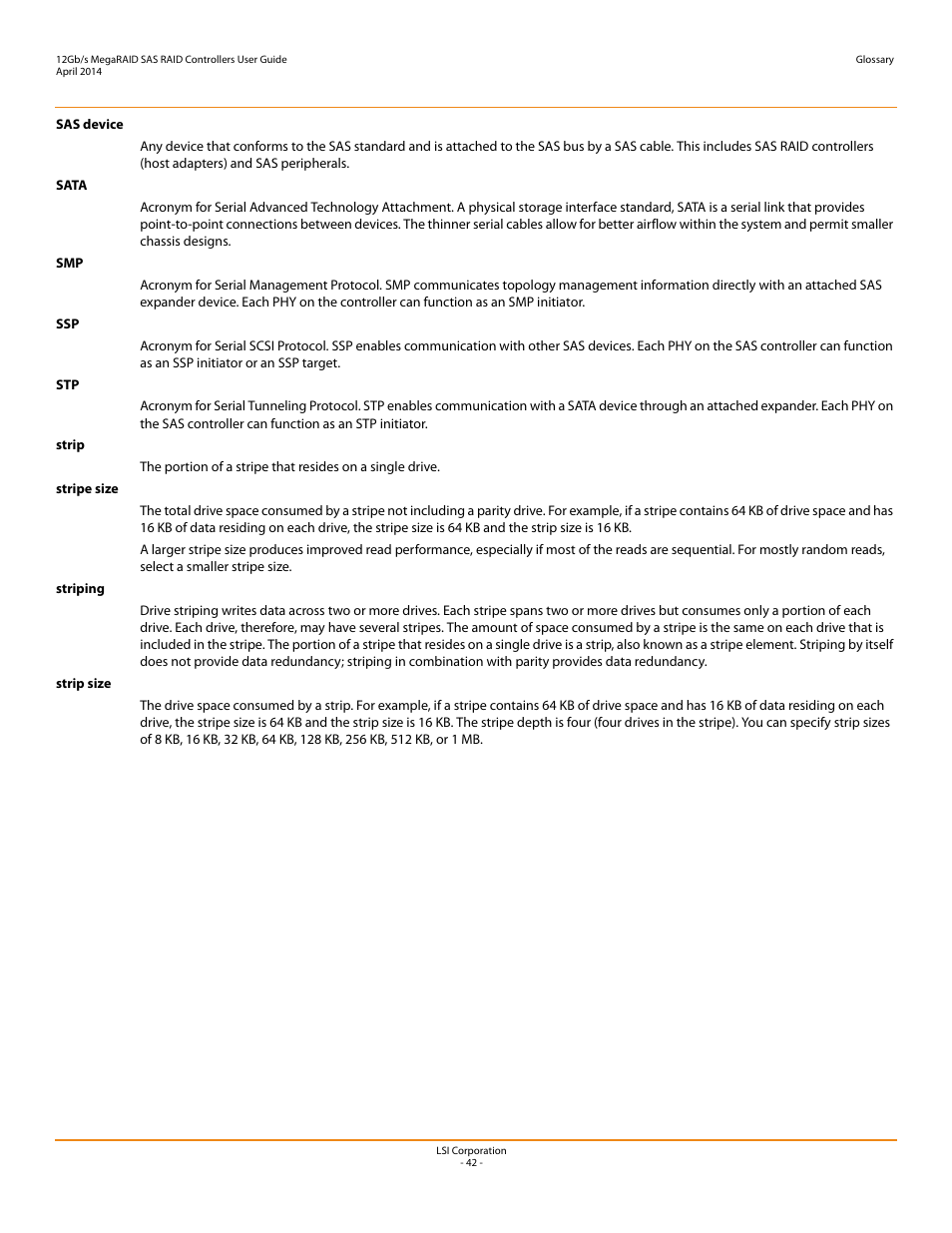 Avago Technologies Cache Protection for RAID Controller Cards User Manual | Page 42 / 43