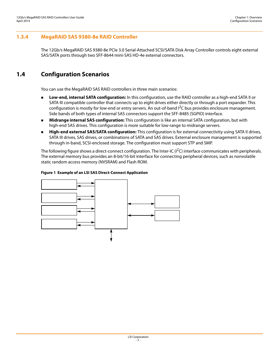4 megaraid sas 9380-8e raid controller, 4 configuration scenarios | Avago Technologies Cache Protection for RAID Controller Cards User Manual | Page 7 / 43