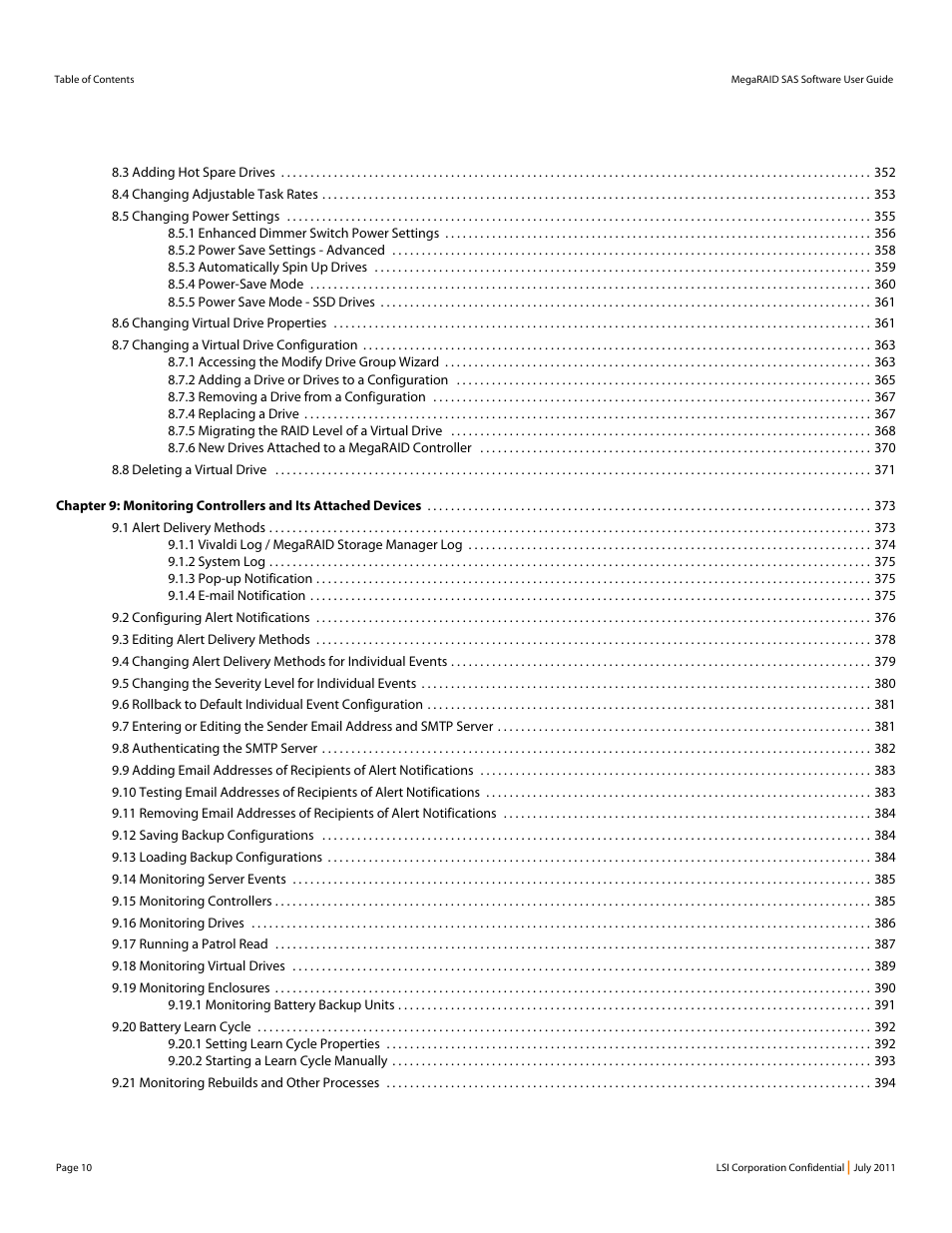 Avago Technologies MegaRAID Fast Path Software User Manual | Page 10 / 502