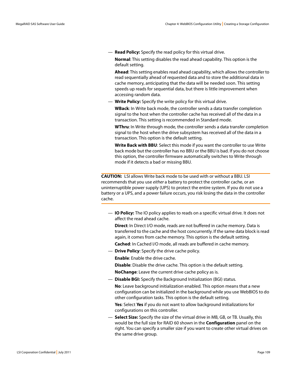 Avago Technologies MegaRAID Fast Path Software User Manual | Page 109 / 502