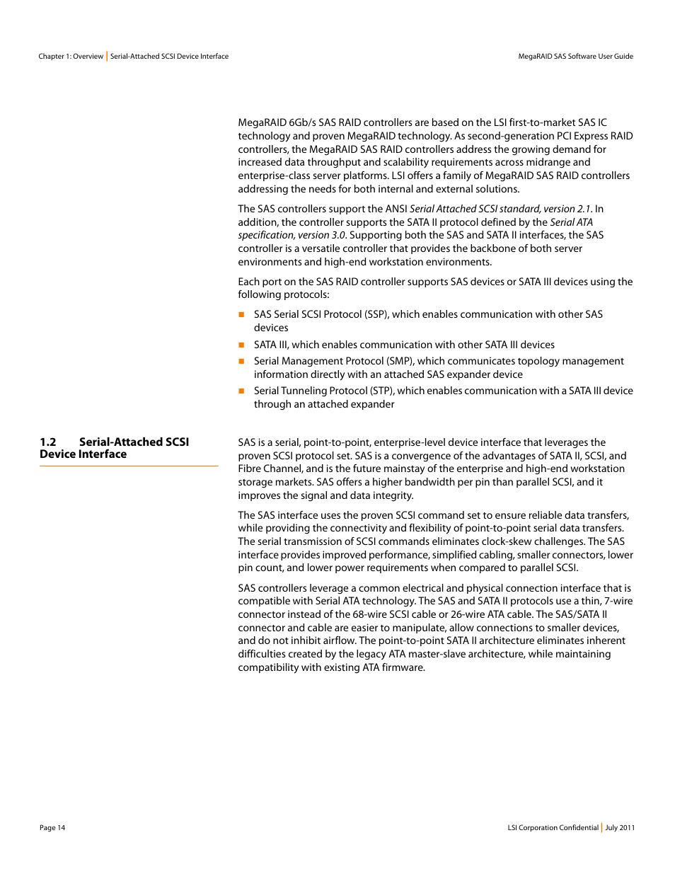 2 serial-attached scsi device interface | Avago Technologies MegaRAID Fast Path Software User Manual | Page 14 / 502