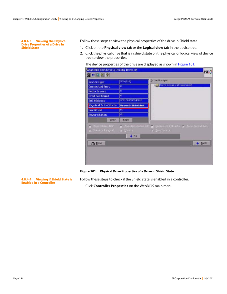 Avago Technologies MegaRAID Fast Path Software User Manual | Page 154 / 502