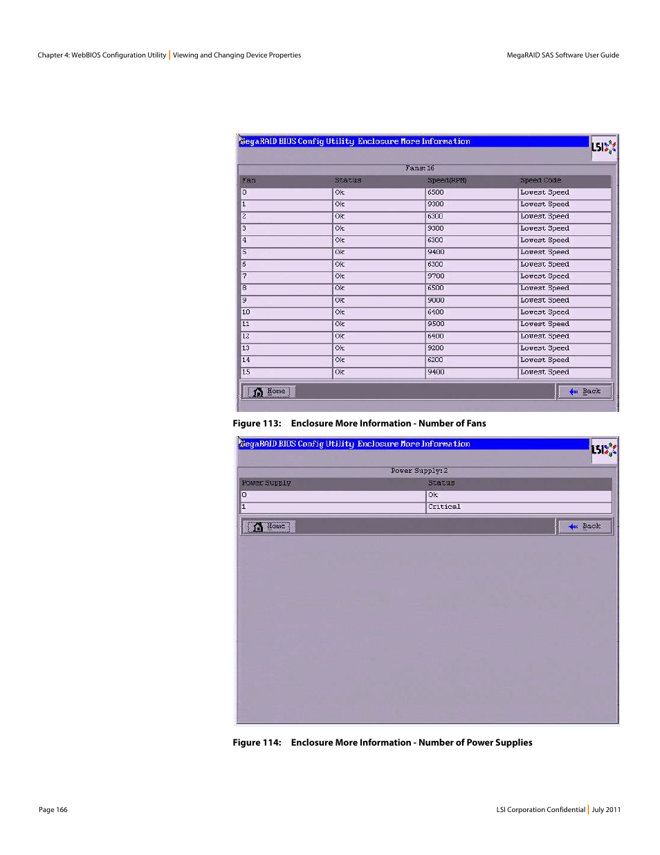 Figure 113, Figure 114 | Avago Technologies MegaRAID Fast Path Software User Manual | Page 166 / 502