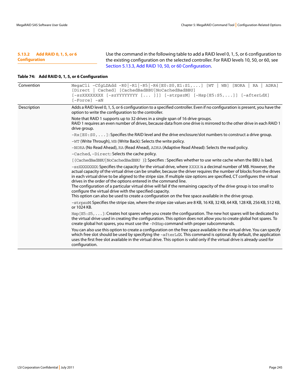 2 add raid 0, 1, 5, or 6 configuration | Avago Technologies MegaRAID Fast Path Software User Manual | Page 245 / 502