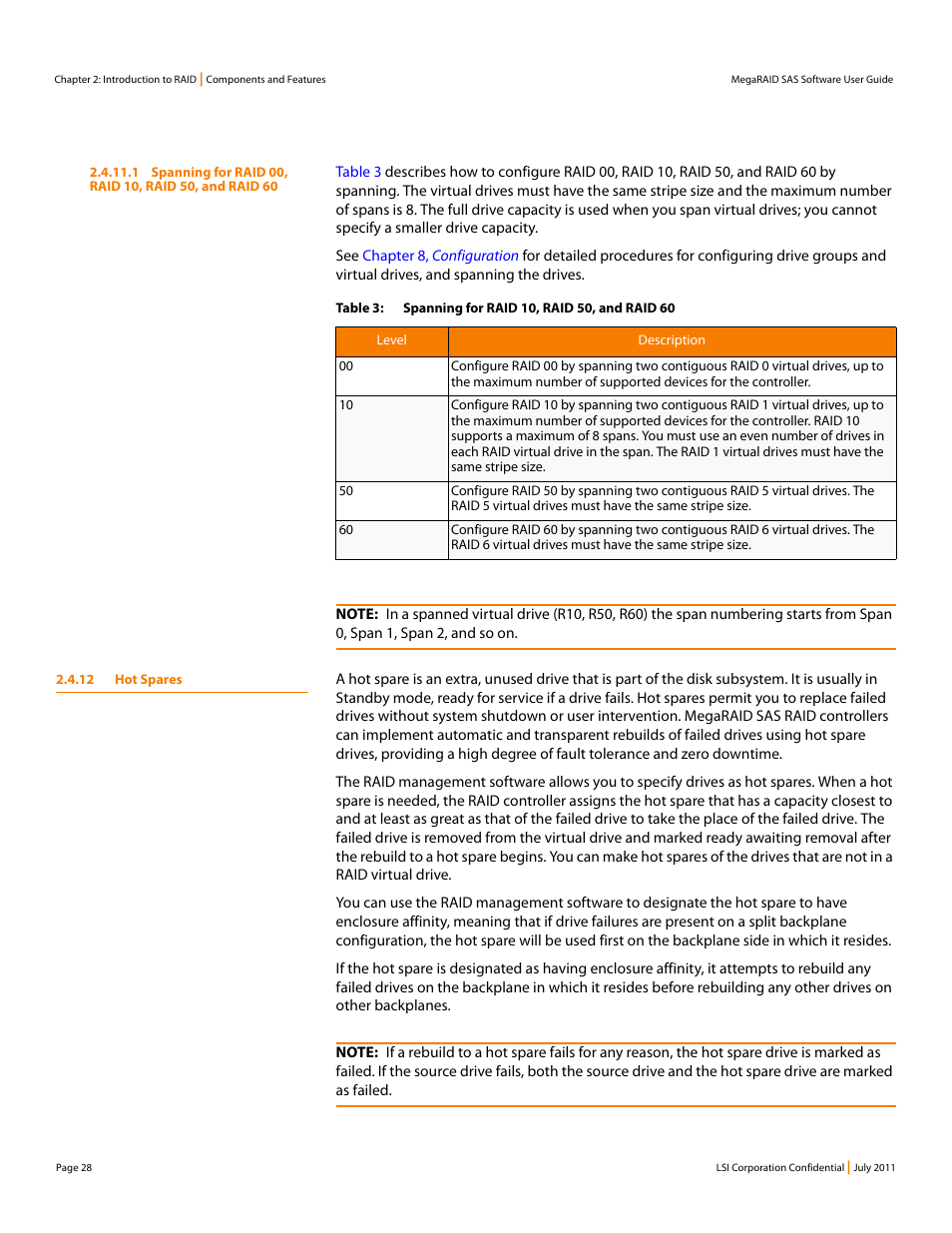 12 hot spares | Avago Technologies MegaRAID Fast Path Software User Manual | Page 28 / 502