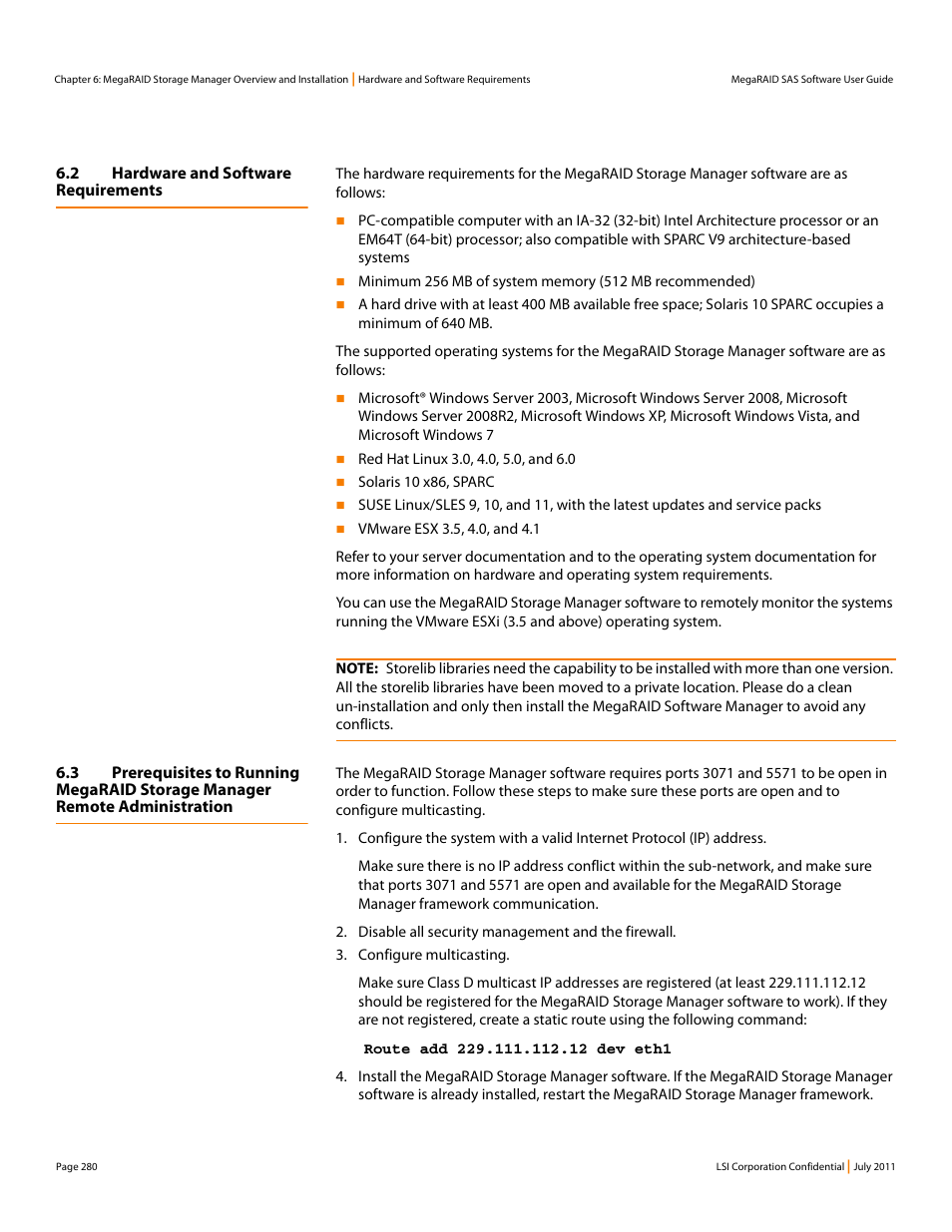 2 hardware and software requirements | Avago Technologies MegaRAID Fast Path Software User Manual | Page 280 / 502