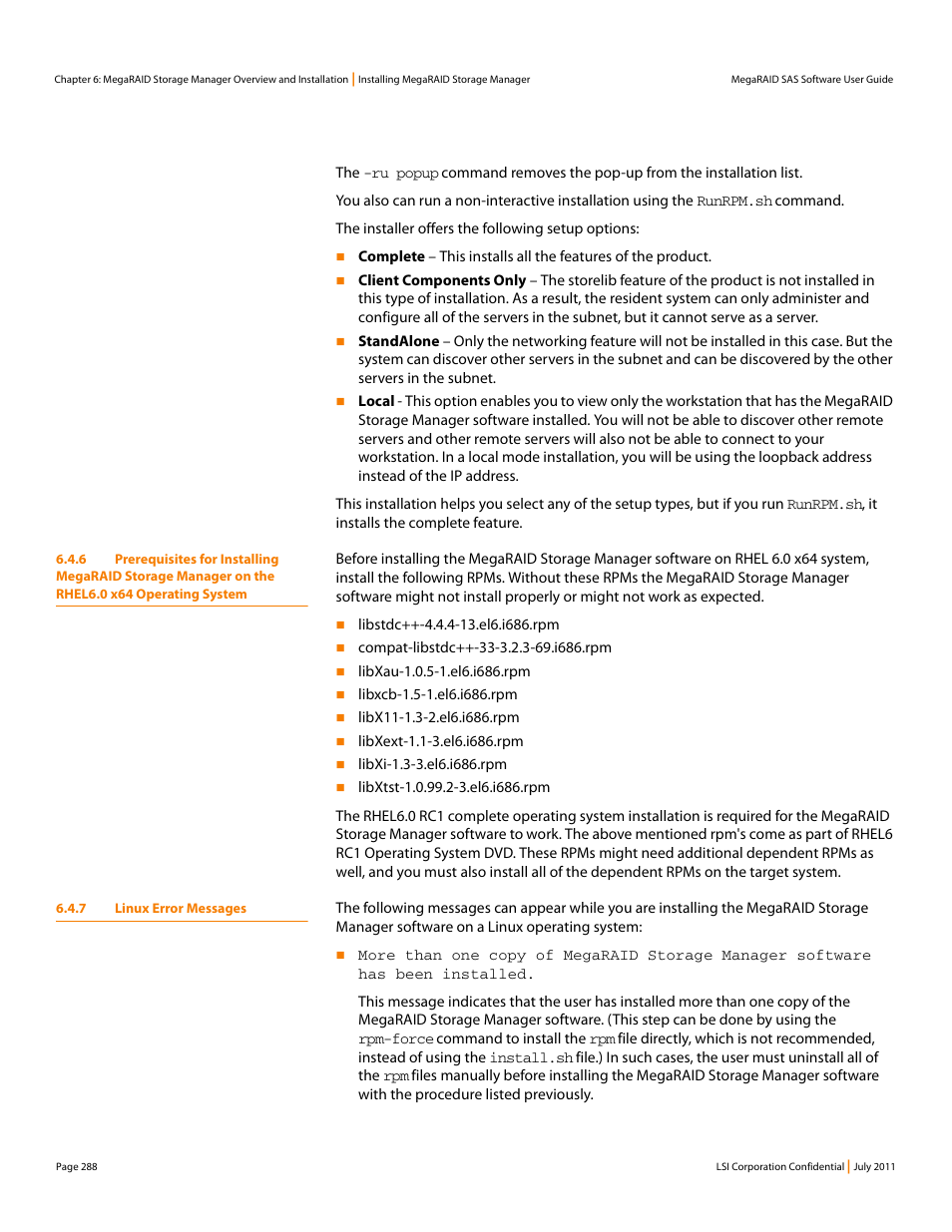 7 linux error messages | Avago Technologies MegaRAID Fast Path Software User Manual | Page 288 / 502