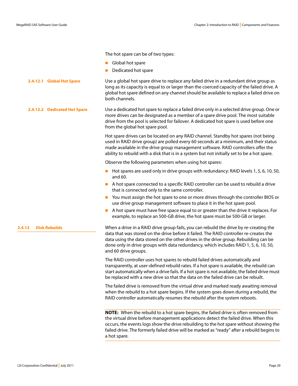 13 disk rebuilds | Avago Technologies MegaRAID Fast Path Software User Manual | Page 29 / 502