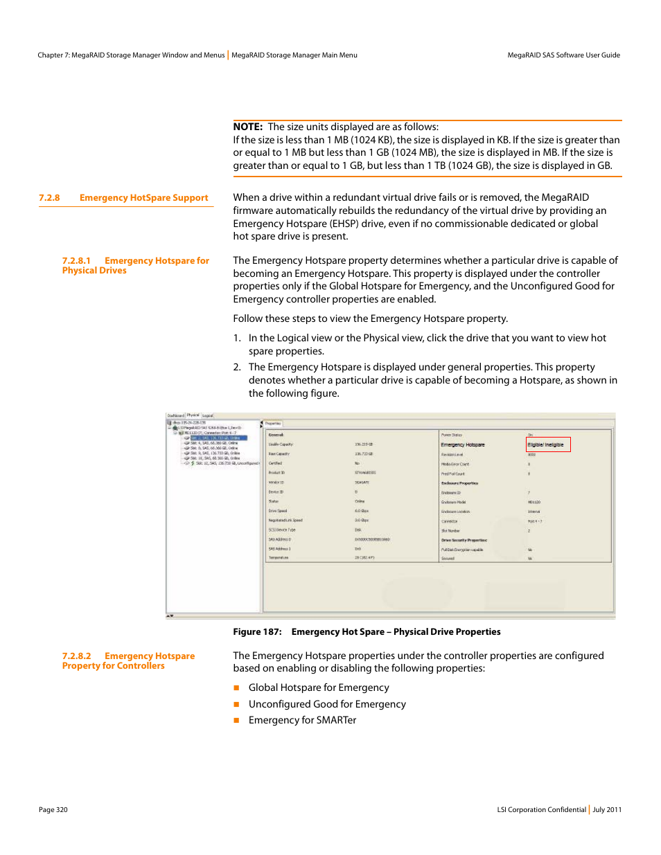 8 emergency hotspare support | Avago Technologies MegaRAID Fast Path Software User Manual | Page 320 / 502