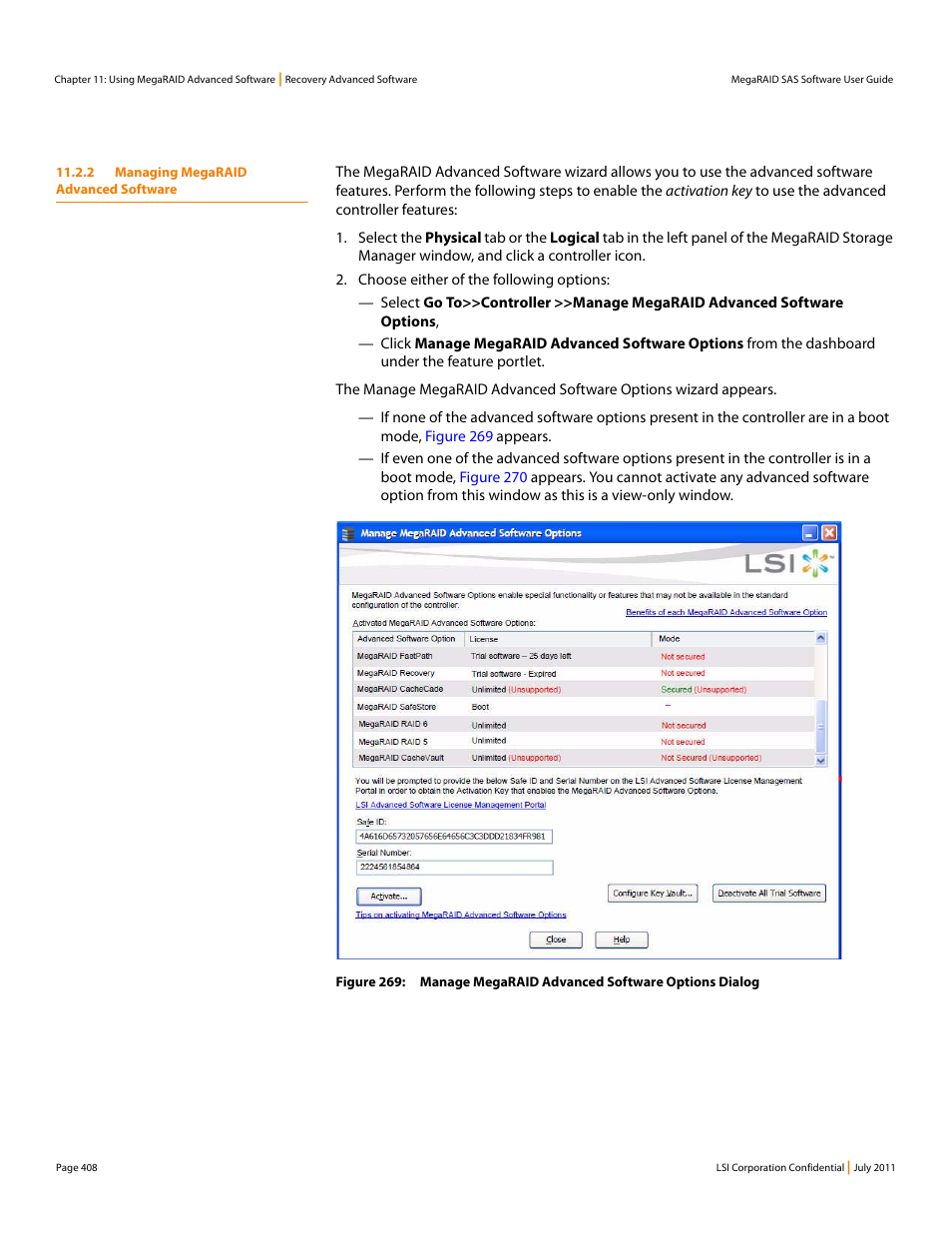 2 managing megaraid advanced software | Avago Technologies MegaRAID Fast Path Software User Manual | Page 408 / 502