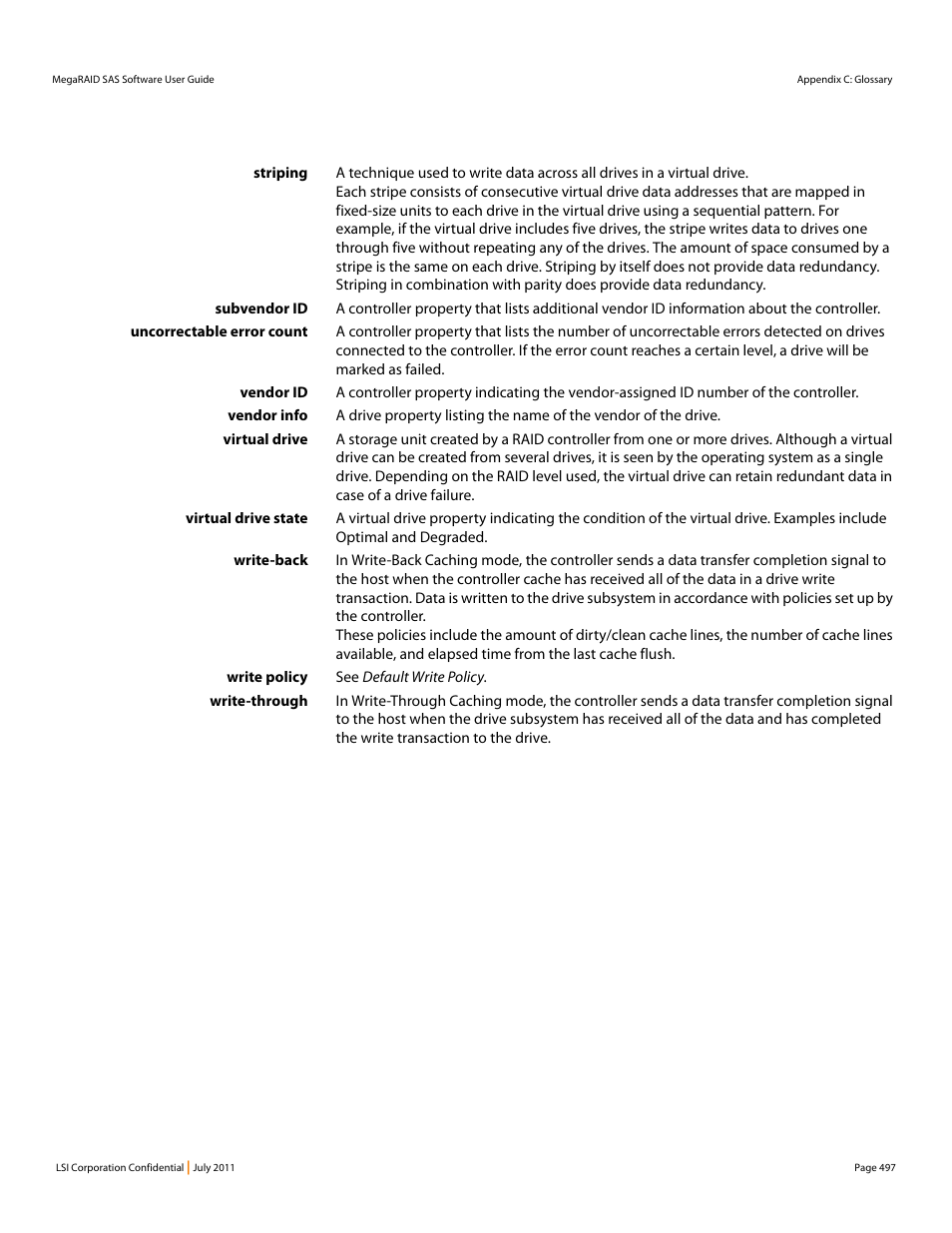 Avago Technologies MegaRAID Fast Path Software User Manual | Page 497 / 502