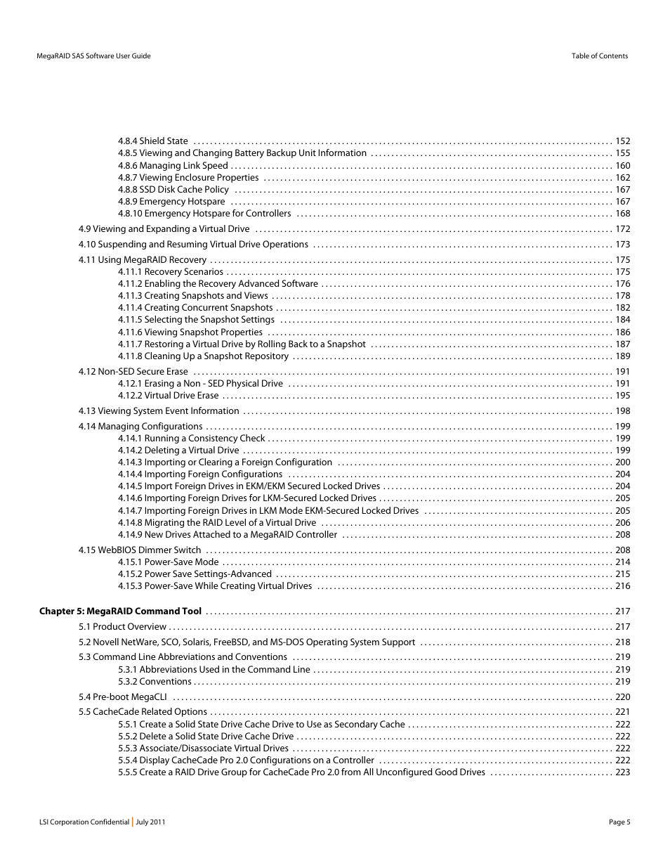 Avago Technologies MegaRAID Fast Path Software User Manual | Page 5 / 502