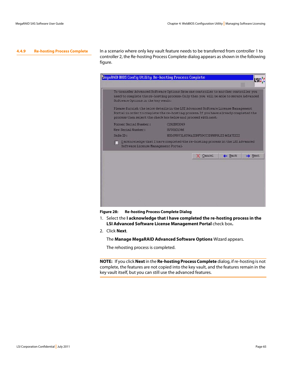 9 re-hosting process complete | Avago Technologies MegaRAID Fast Path Software User Manual | Page 65 / 502