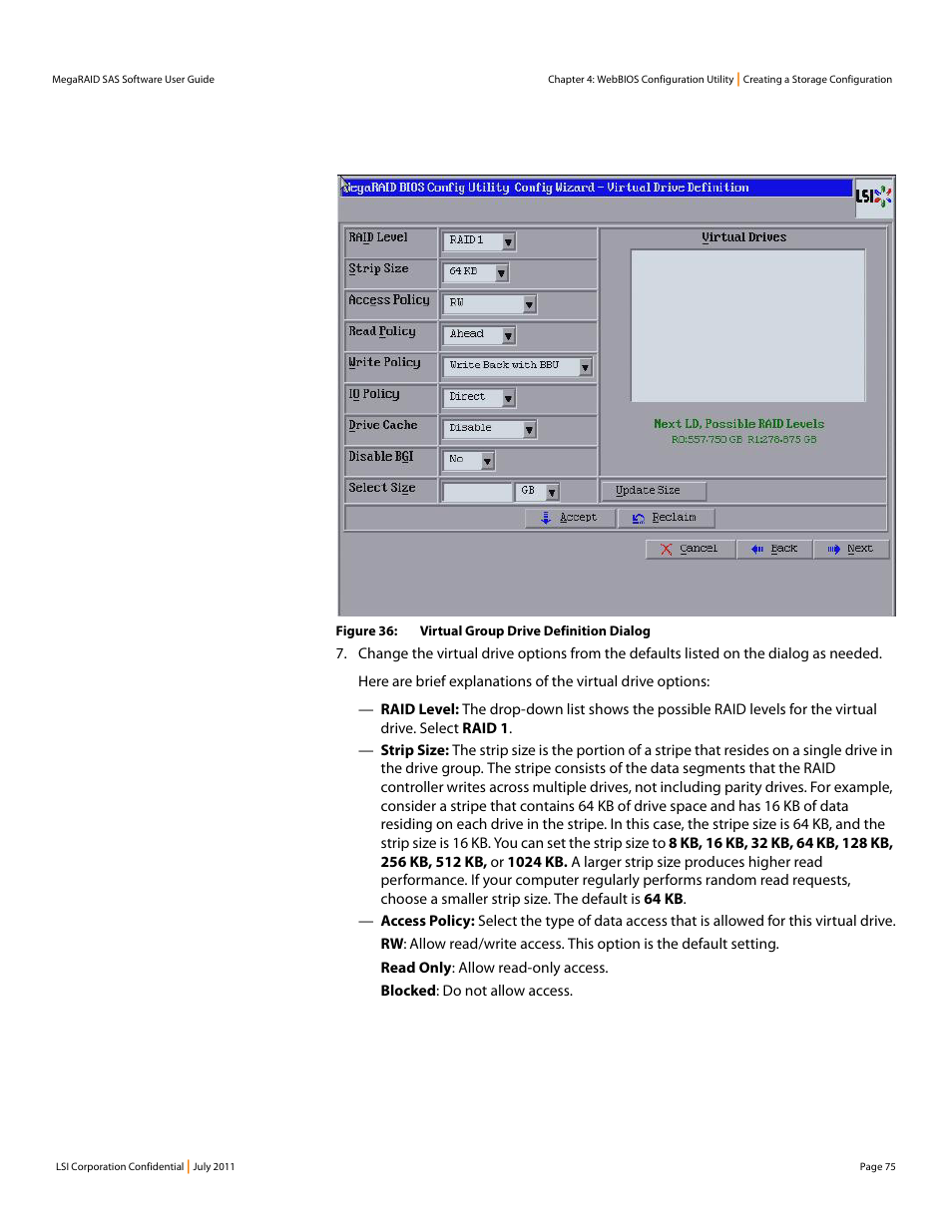 Figure 36 | Avago Technologies MegaRAID Fast Path Software User Manual | Page 75 / 502