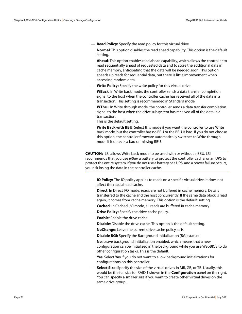 Avago Technologies MegaRAID Fast Path Software User Manual | Page 76 / 502