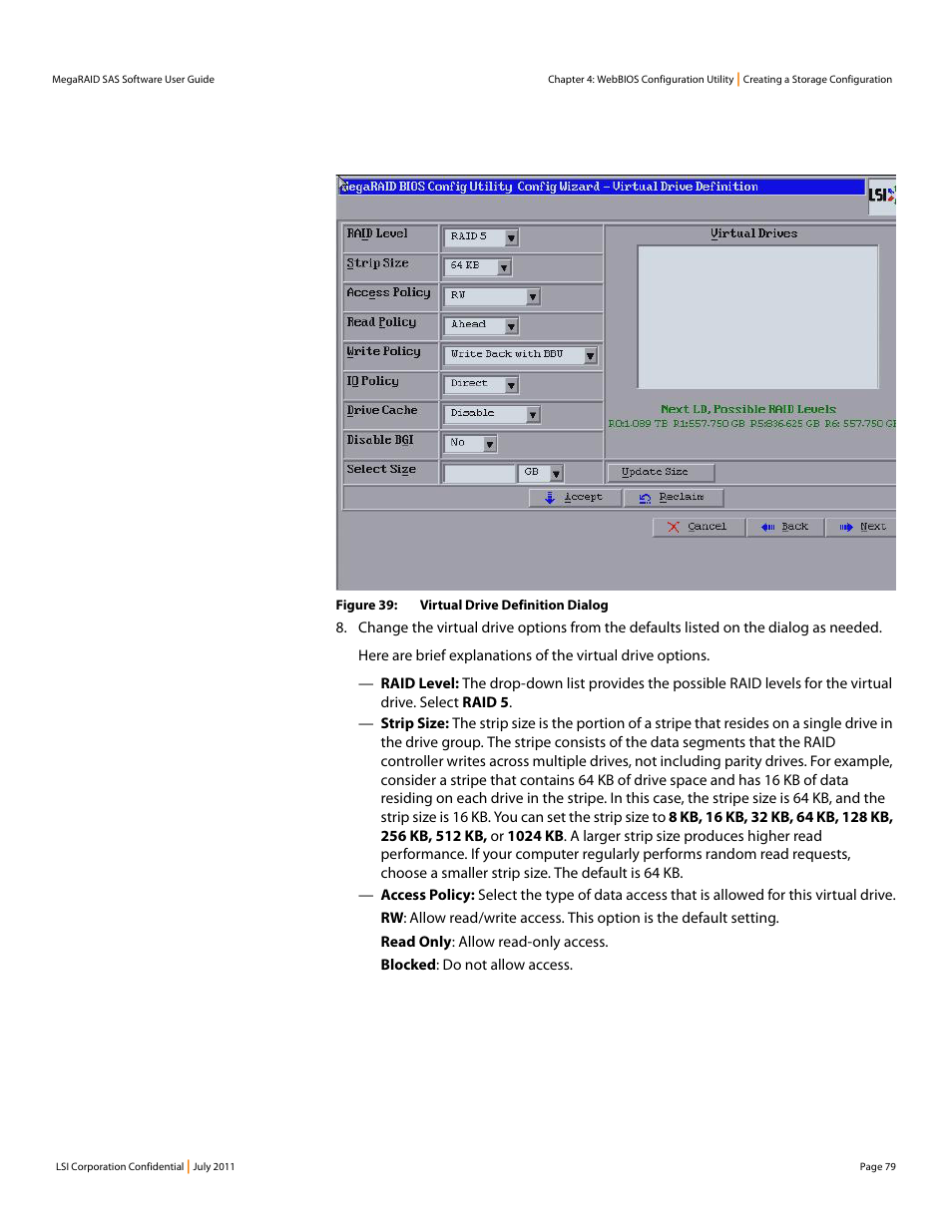 Figure 39 | Avago Technologies MegaRAID Fast Path Software User Manual | Page 79 / 502