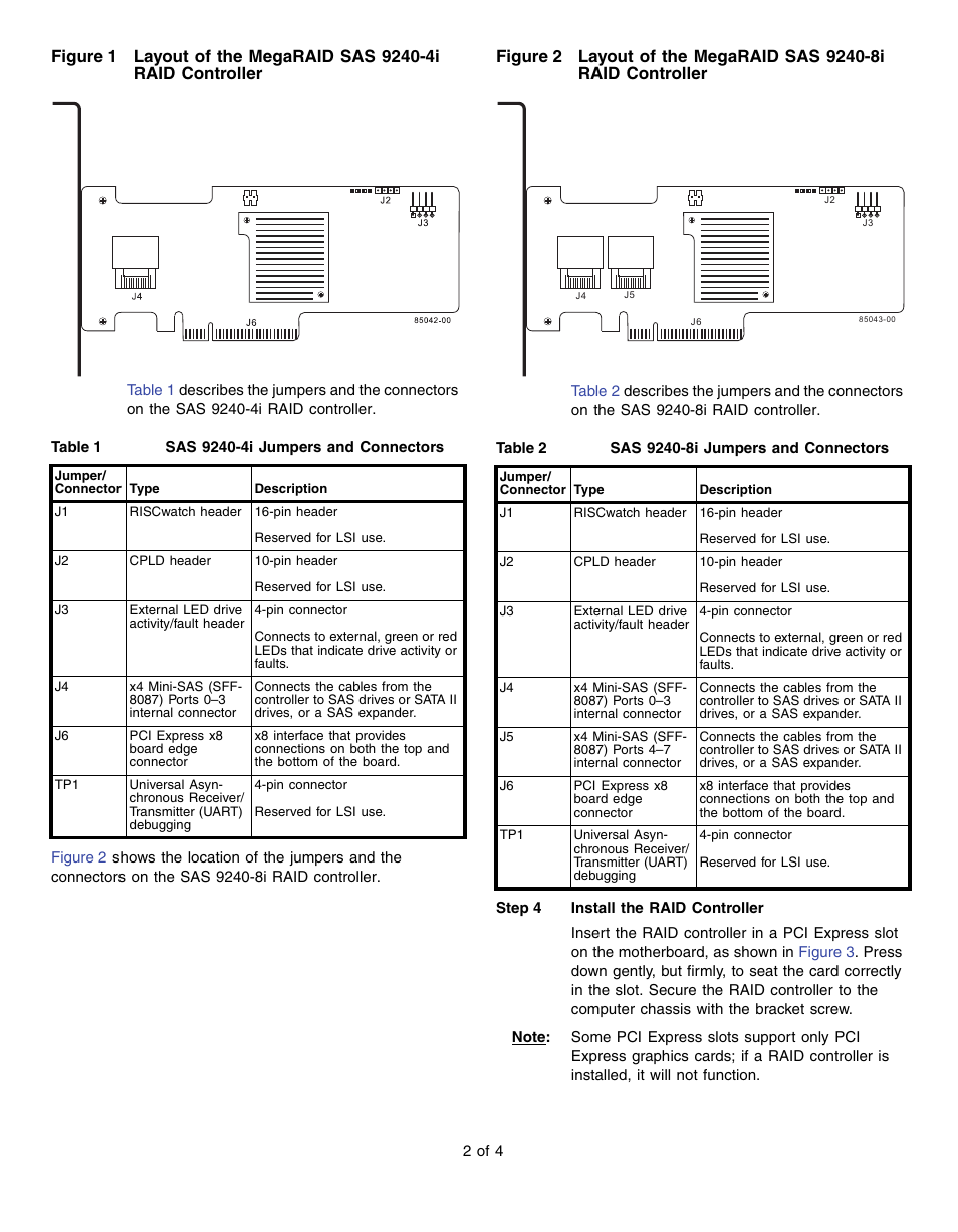 Avago Technologies MegaRAID SAS 9240-4i User Manual | Page 2 / 4