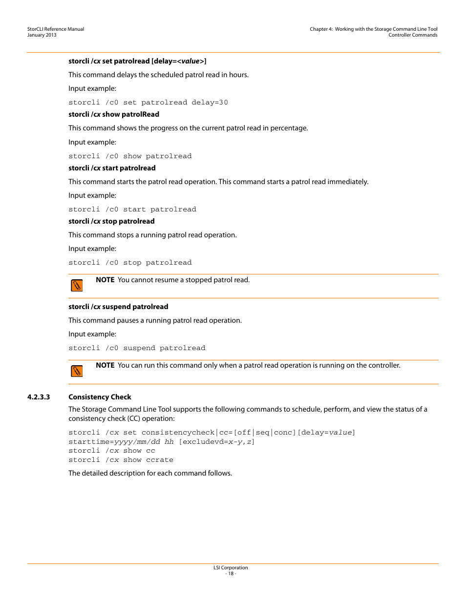 3 consistency check, Consistency check | Avago Technologies MegaRAID SAS 9240-4i User Manual | Page 18 / 80