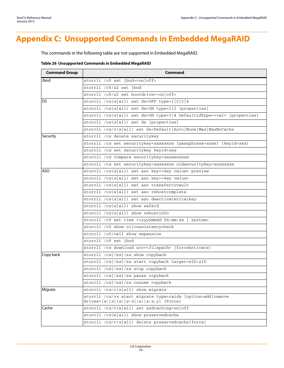 Avago Technologies MegaRAID SAS 9240-4i User Manual | Page 76 / 80