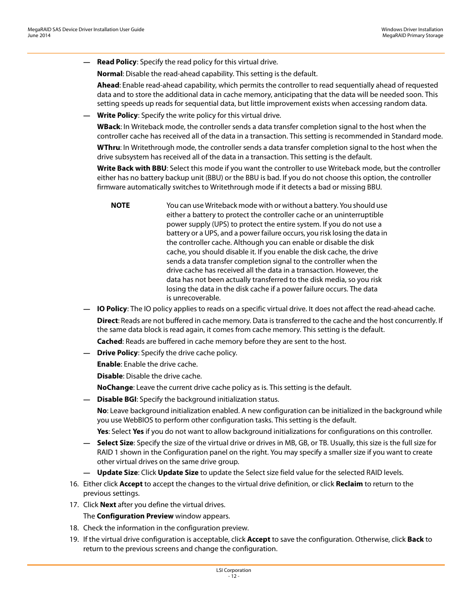 Avago Technologies MegaRAID SAS 9240-4i User Manual | Page 12 / 64