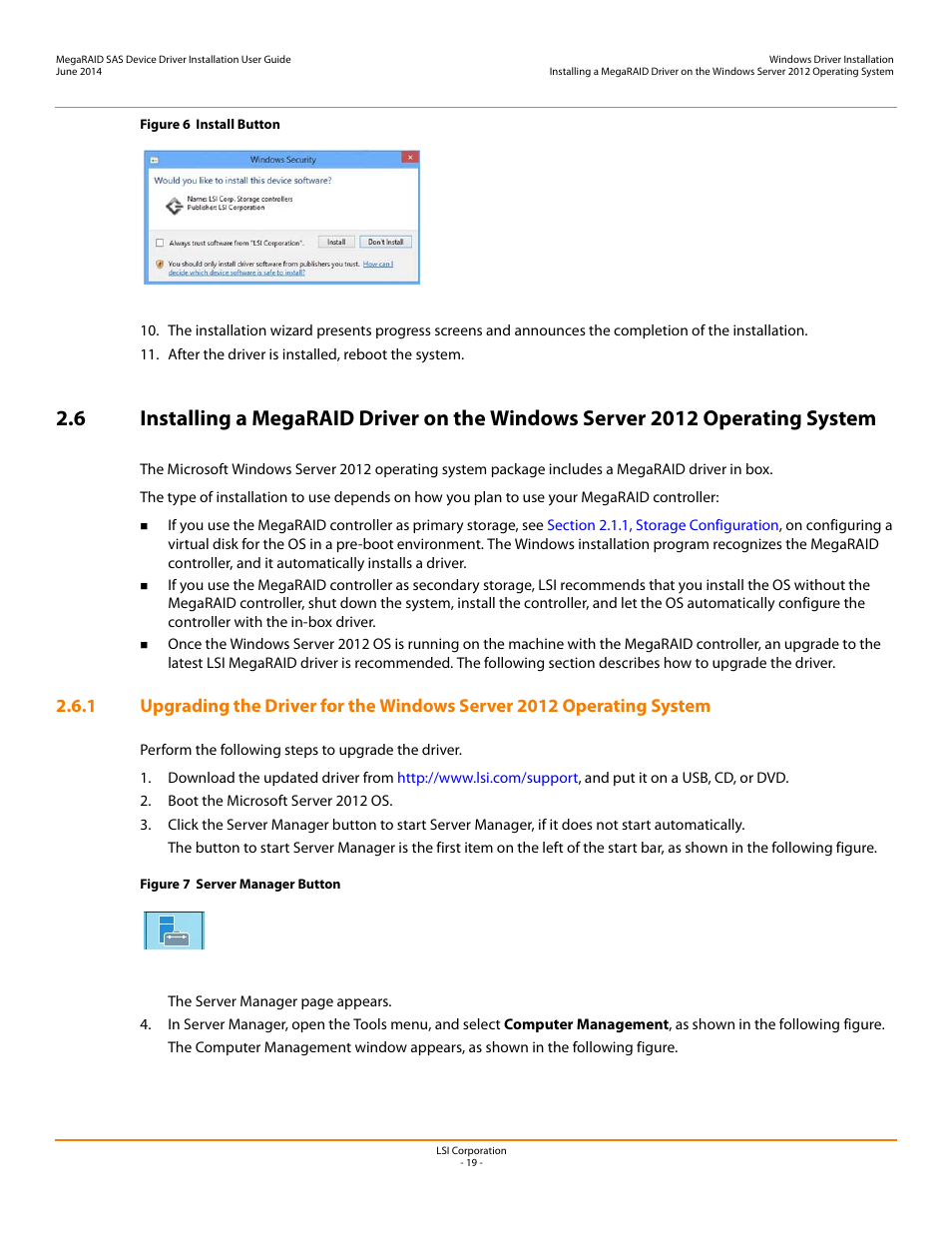 Avago Technologies MegaRAID SAS 9240-4i User Manual | Page 19 / 64