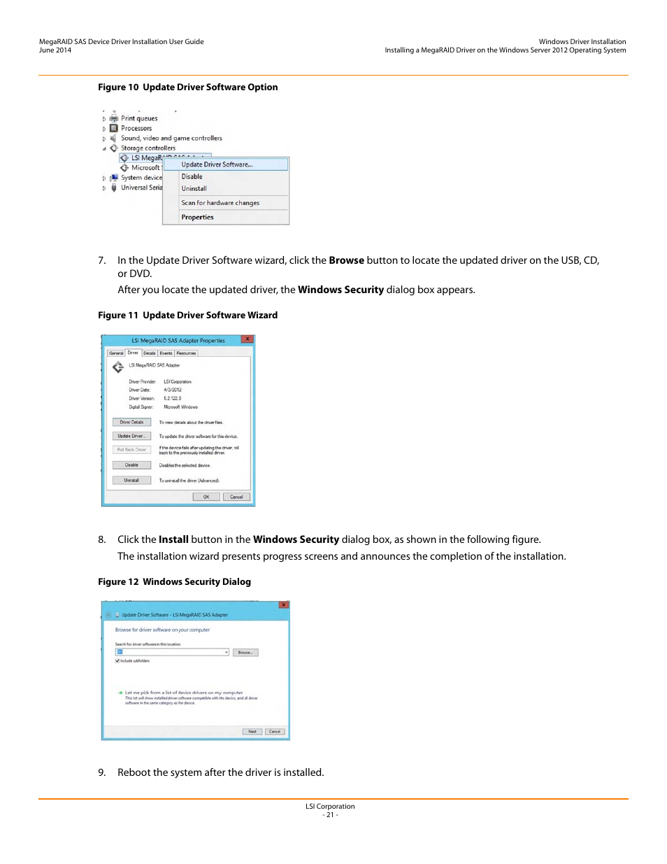 Avago Technologies MegaRAID SAS 9240-4i User Manual | Page 21 / 64