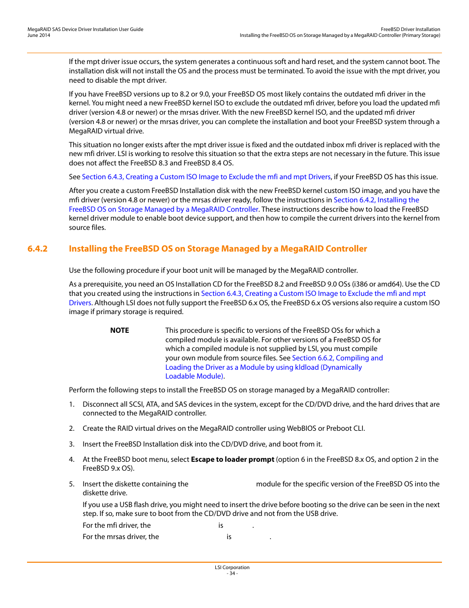 Avago Technologies MegaRAID SAS 9240-4i User Manual | Page 34 / 64