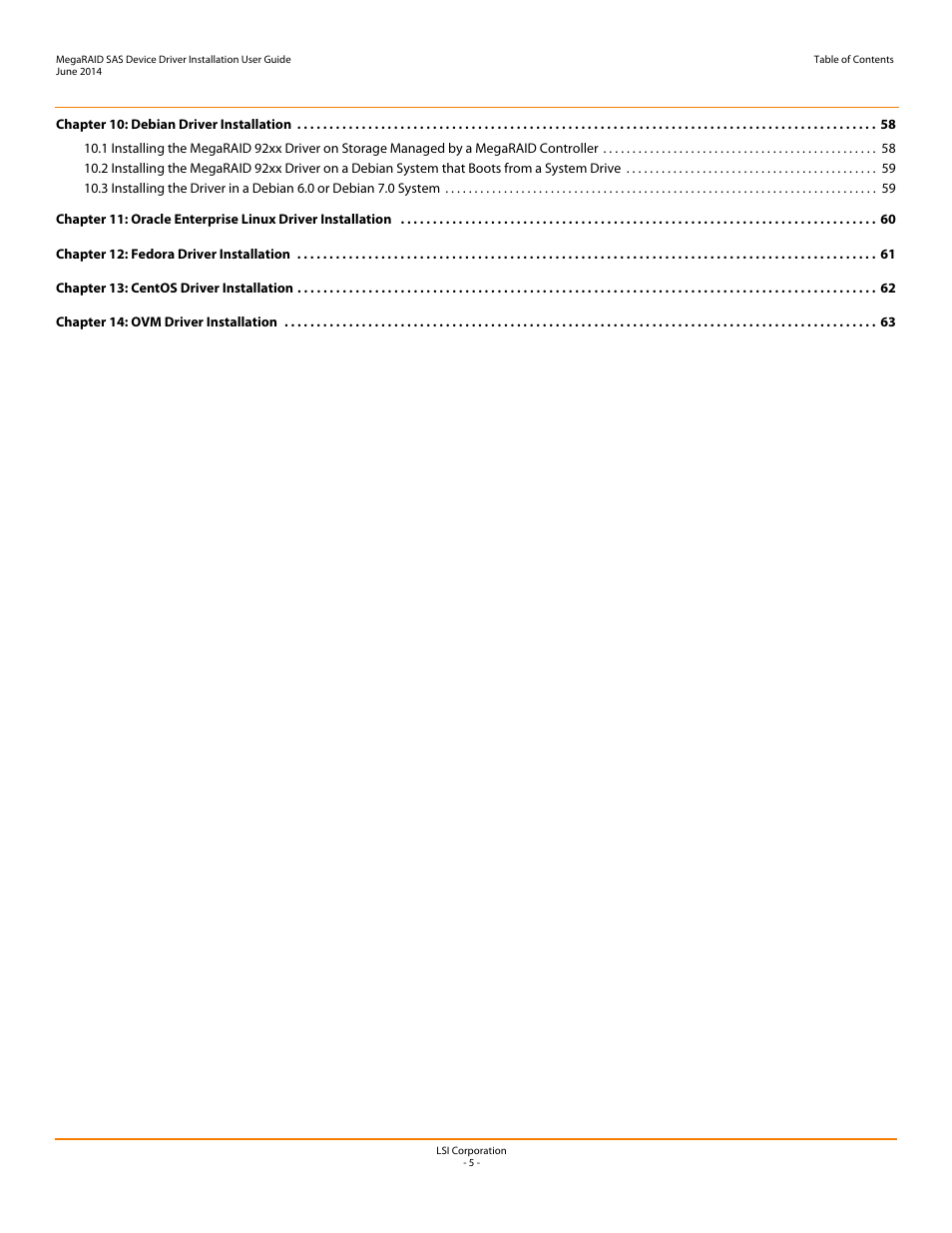 Avago Technologies MegaRAID SAS 9240-4i User Manual | Page 5 / 64