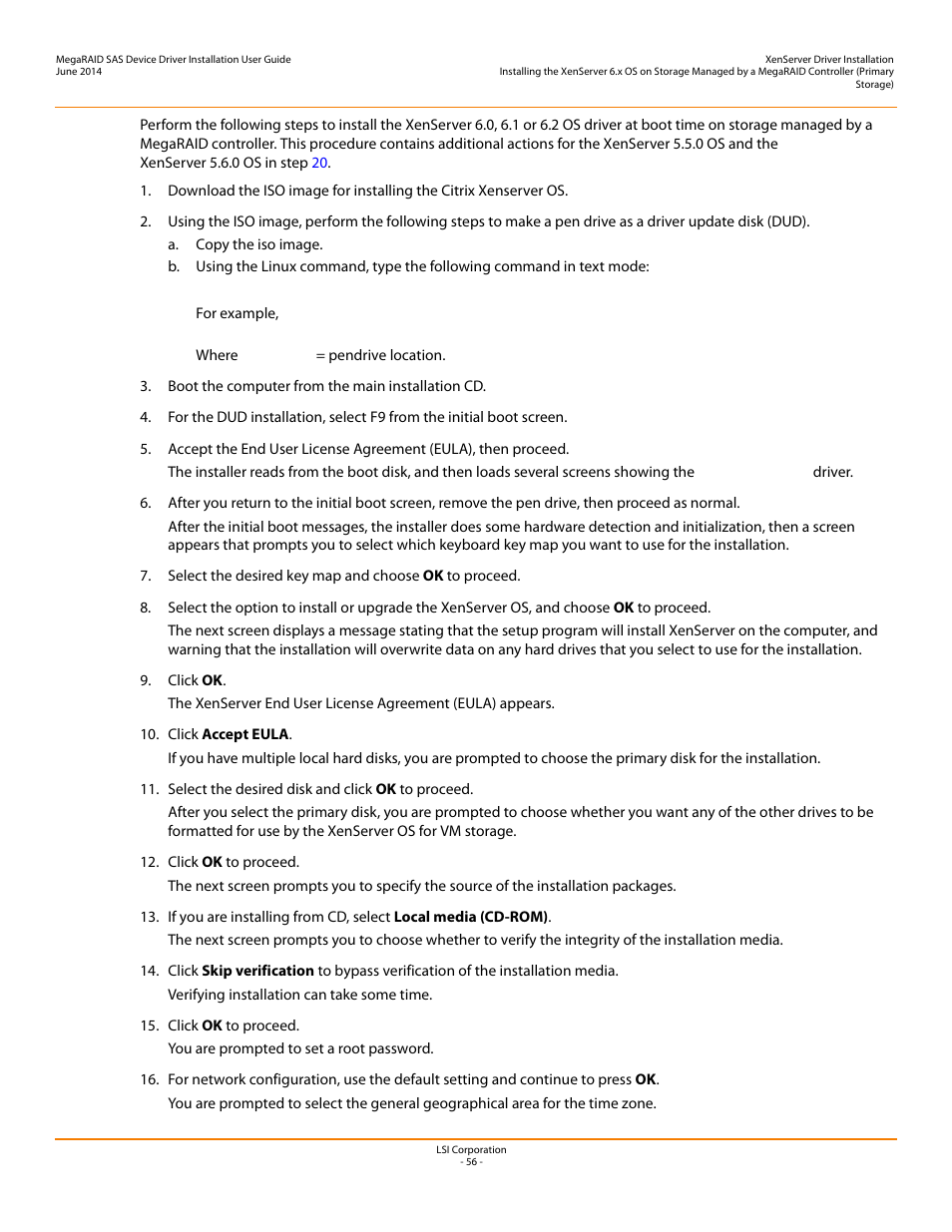 Avago Technologies MegaRAID SAS 9240-4i User Manual | Page 56 / 64