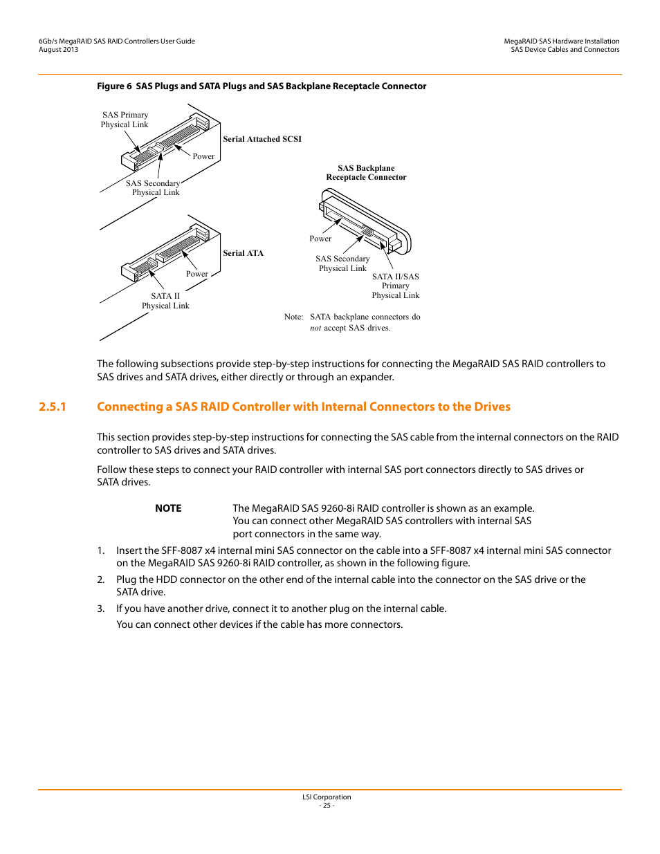 Section 2.5.1 | Avago Technologies MegaRAID SAS 9240-4i User Manual | Page 25 / 92