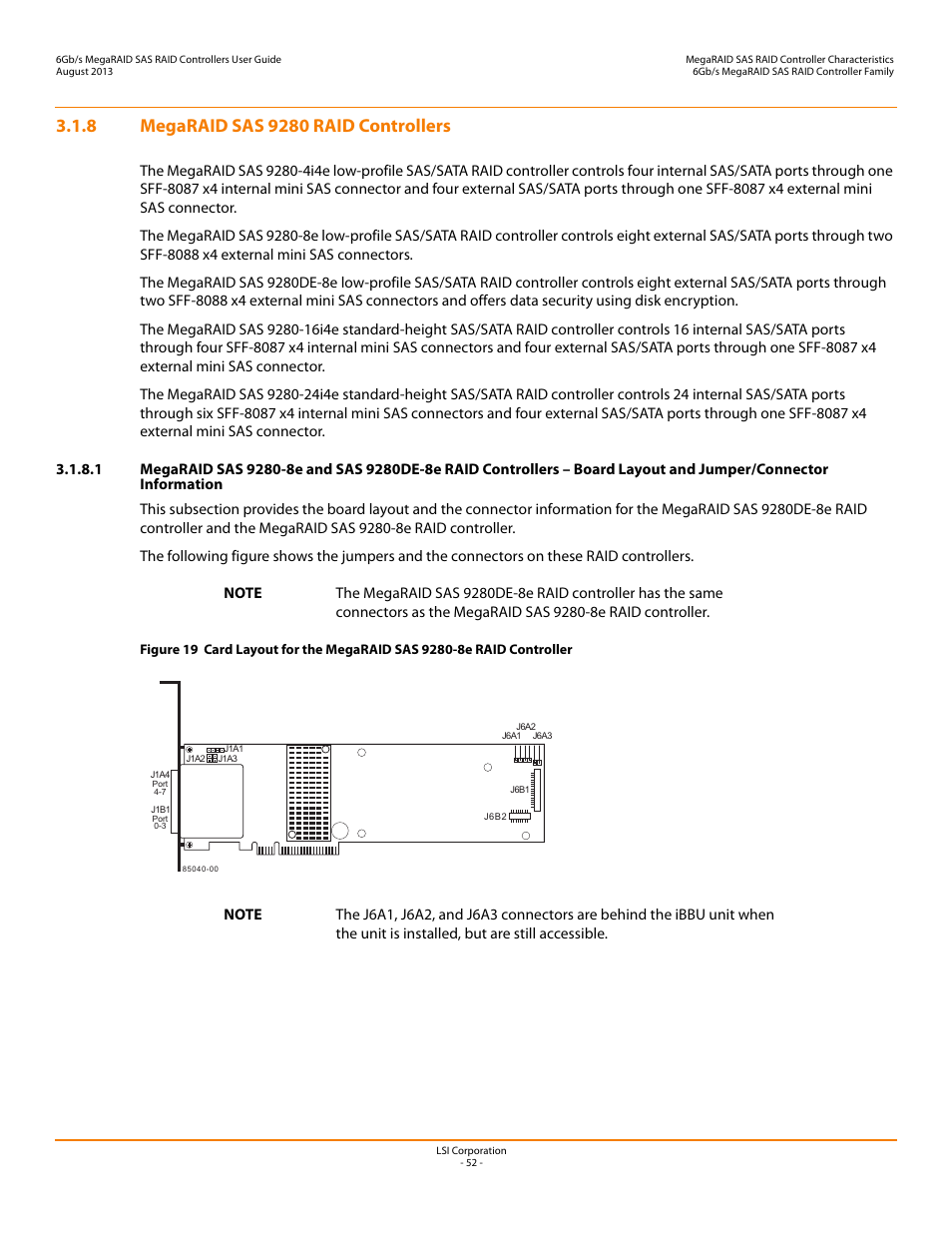 8 megaraid sas 9280 raid controllers | Avago Technologies MegaRAID SAS 9240-4i User Manual | Page 52 / 92
