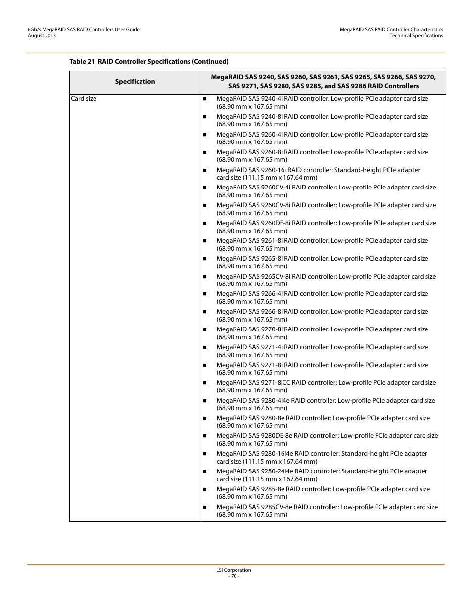 Avago Technologies MegaRAID SAS 9240-4i User Manual | Page 70 / 92