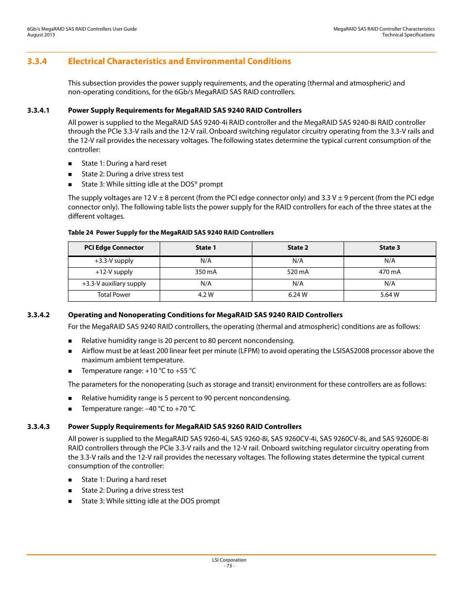 Avago Technologies MegaRAID SAS 9240-4i User Manual | Page 73 / 92