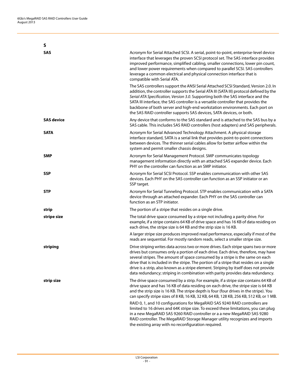 Avago Technologies MegaRAID SAS 9240-4i User Manual | Page 91 / 92
