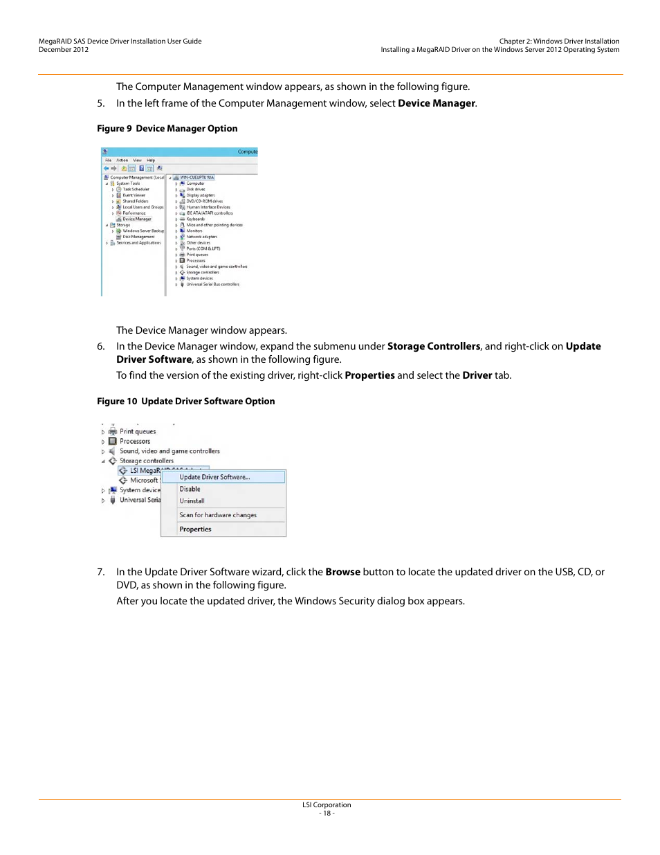 Avago Technologies MegaRAID SAS 9240-4i User Manual | Page 18 / 49