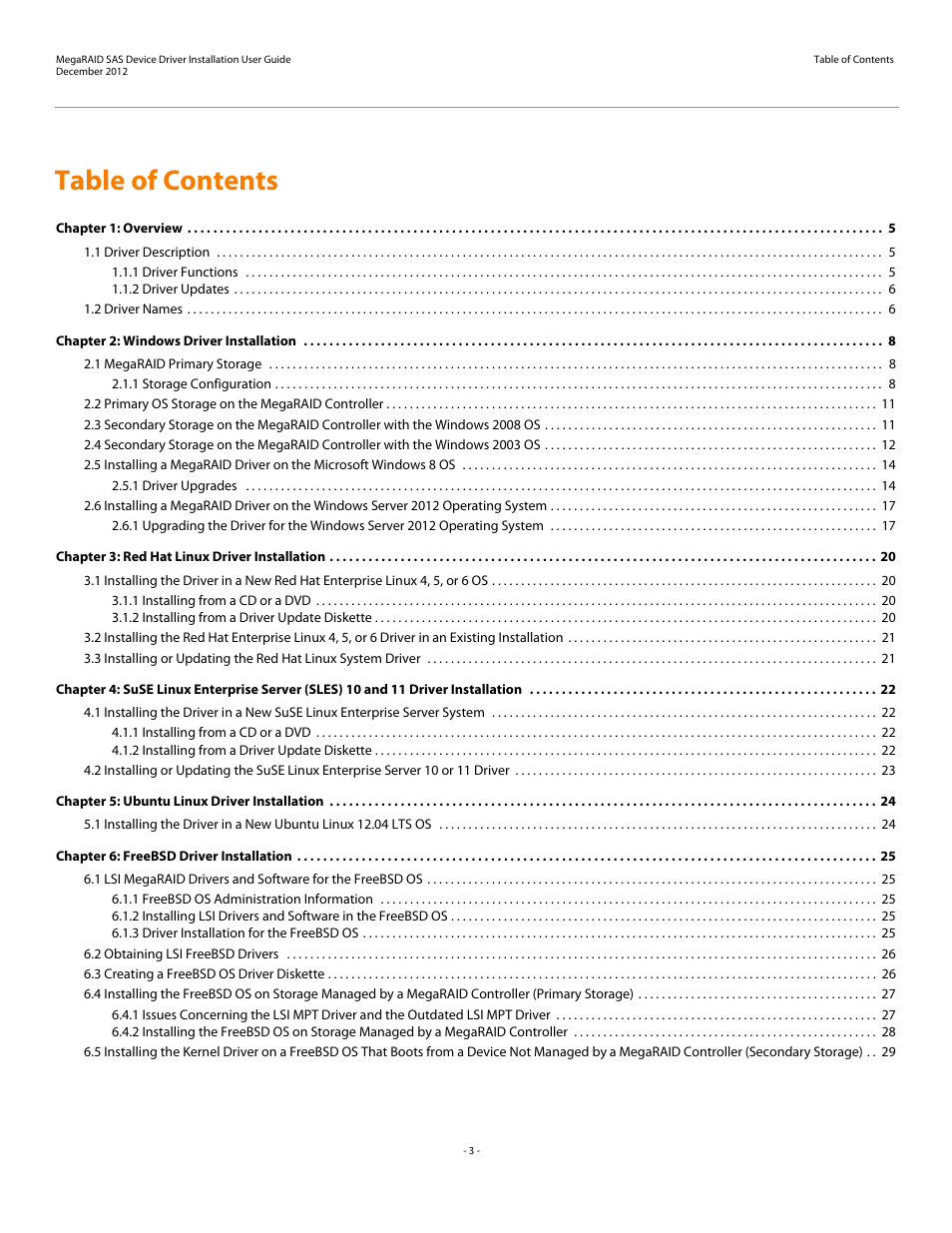 Avago Technologies MegaRAID SAS 9240-4i User Manual | Page 3 / 49